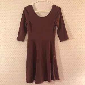 Express Mauve Scoop Back Skater Dress- Size Small